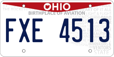 OH license plate FXE4513