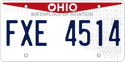OH license plate FXE4514