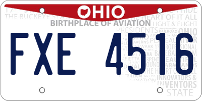 OH license plate FXE4516