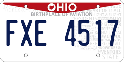 OH license plate FXE4517
