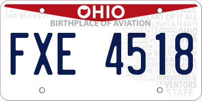 OH license plate FXE4518