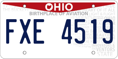 OH license plate FXE4519