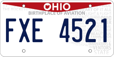 OH license plate FXE4521