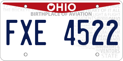 OH license plate FXE4522