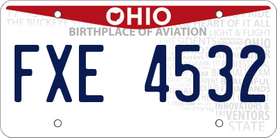 OH license plate FXE4532