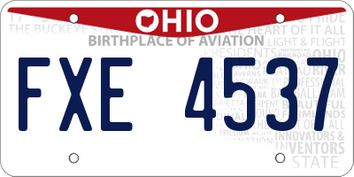 OH license plate FXE4537