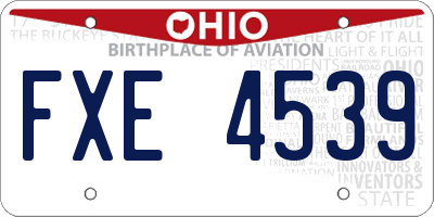 OH license plate FXE4539