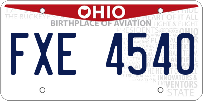 OH license plate FXE4540