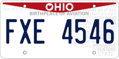 OH license plate FXE4546
