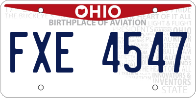 OH license plate FXE4547