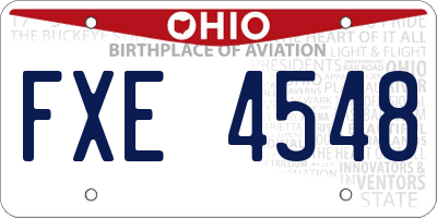 OH license plate FXE4548