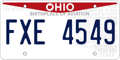 OH license plate FXE4549