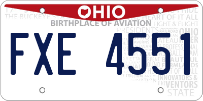 OH license plate FXE4551