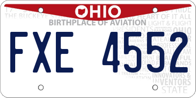 OH license plate FXE4552
