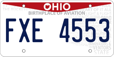OH license plate FXE4553