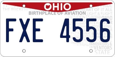OH license plate FXE4556