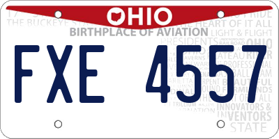 OH license plate FXE4557