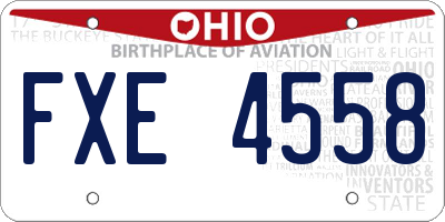 OH license plate FXE4558