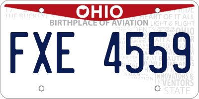 OH license plate FXE4559