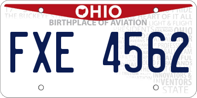 OH license plate FXE4562