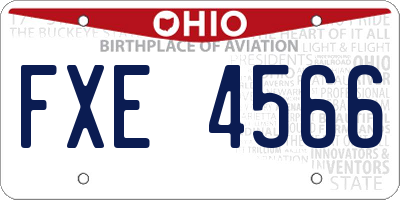 OH license plate FXE4566