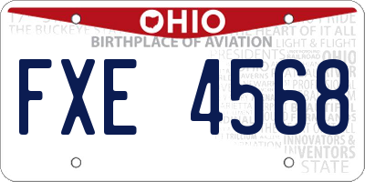 OH license plate FXE4568