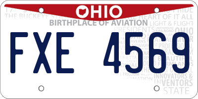 OH license plate FXE4569