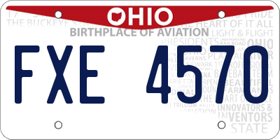 OH license plate FXE4570