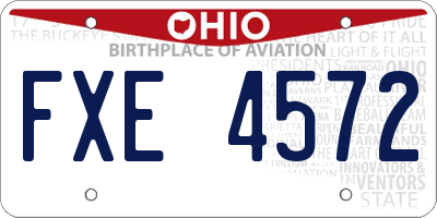 OH license plate FXE4572
