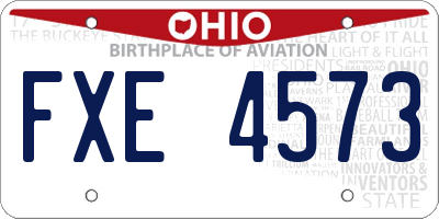 OH license plate FXE4573