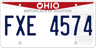 OH license plate FXE4574