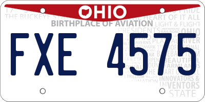 OH license plate FXE4575