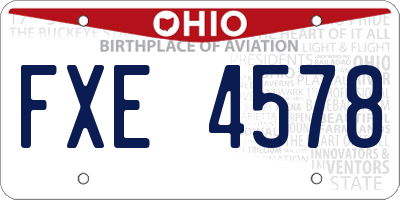OH license plate FXE4578