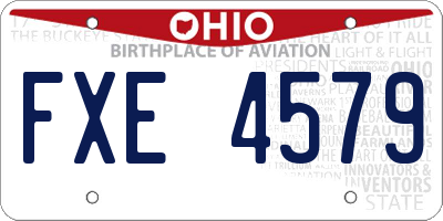 OH license plate FXE4579