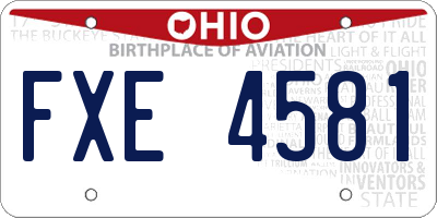 OH license plate FXE4581