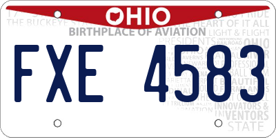 OH license plate FXE4583