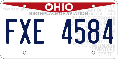 OH license plate FXE4584