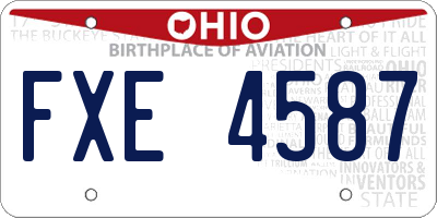 OH license plate FXE4587