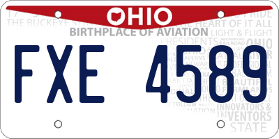 OH license plate FXE4589