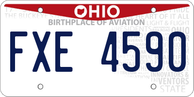 OH license plate FXE4590