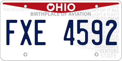 OH license plate FXE4592