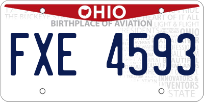 OH license plate FXE4593