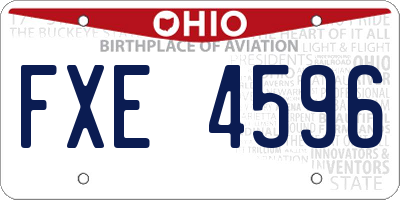 OH license plate FXE4596