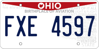 OH license plate FXE4597