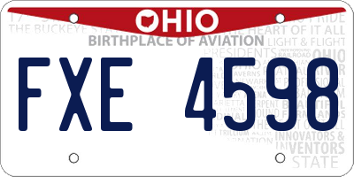 OH license plate FXE4598
