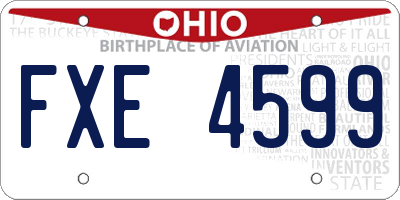 OH license plate FXE4599