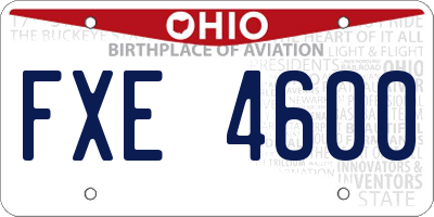 OH license plate FXE4600
