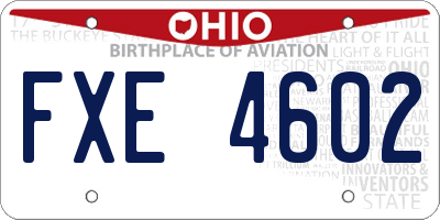 OH license plate FXE4602