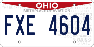 OH license plate FXE4604