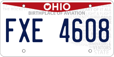 OH license plate FXE4608